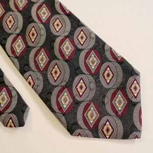 Robert Talbott Carmel Valley‎ USA Black Jacquard Print Abstract Wide Silk Tie